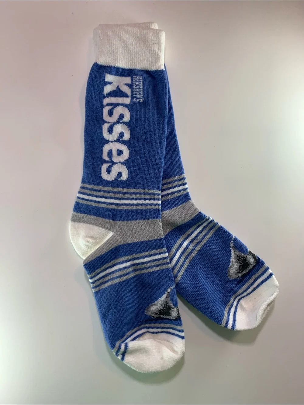 Hershey's Kiss Blue & White Youth Crew Blue w/ White & Gray Stripes
